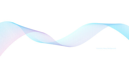 Abstract wave element for design, in blue and pink gradient color. Vector futuristic illustration isolated on white background. Background for presentation. Vector ribbon made of lines