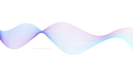 Air wind wave, light pink or blue color. An undulating swirl with smooth color flow. Design element, abstract blending curves isolated on white background. Illustration for business presentation