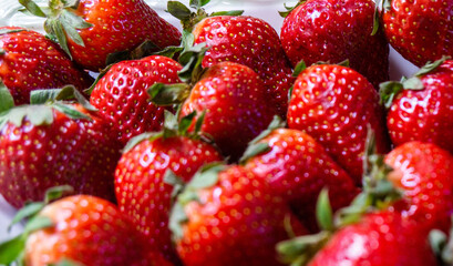 Primer plano de unas deliciosas fresas. Enfoque selectivo.