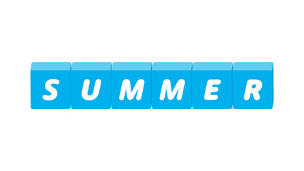 SUMMERの文字が入ったブロックのイラスト - 夏のデコレーション素材
