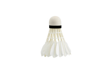 badminton racket and shuttlecock isolated on white