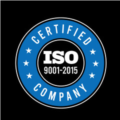 Iso certification . iso 90012015 logo . iso 9000 certification Premium Vector