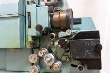 old vintage movie projector. close-up of a stylish movie projector