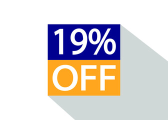 Up To 19% Off. Special offer sale sticker on white background with shadow.