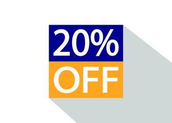 Up To 20% Off. Special offer sale sticker on white background with shadow.