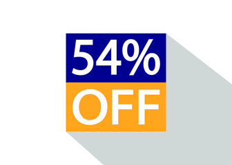 Up To 54% Off. Special offer sale sticker on white background with shadow.