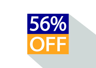 Up To 56% Off. Special offer sale sticker on white background with shadow.