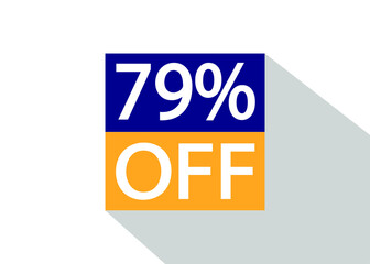 Up To 79% Off. Special offer sale sticker on white background with shadow.