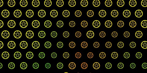 Dark Green, Yellow vector pattern with magic elements.