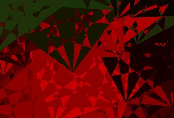 Dark Green, Red vector texture with memphis shapes.