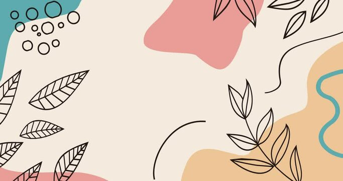 abstract animation colorful background painting leaves