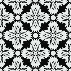 Vector monochrome pattern, Abstract texture for fabric print, card, table cloth, furniture, banner, cover, invitation, decoration, wrapping.seamless repeating pattern.Black and 
white color.