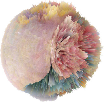 Colorful Abstract Isolated 3d Explosion With Extruded Surface