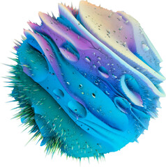 Colorful Abstract Isolated 3d Explosion With Extruded Surface