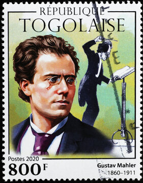 Portrait of Gustav Mahler on stamp of Togo