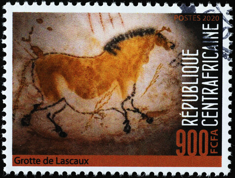 Prehistoric Depictions Of A Horse From Lascaux Caves On Stamp