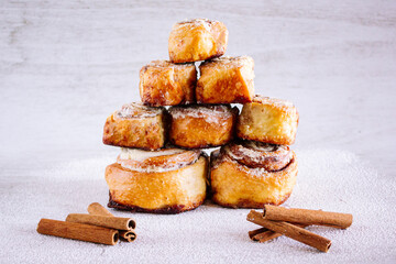 cinnamon sticks with sugar