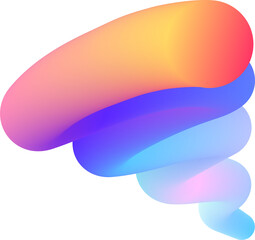 Vibrant Colorful Fluid Abstract 3D Gradient Blend Curves Shape