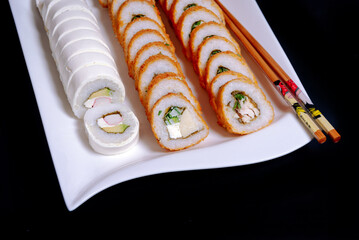 sushi and chopsticks