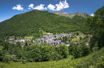 Aulus-les-Bains hydromineral station in the Ariege department in France