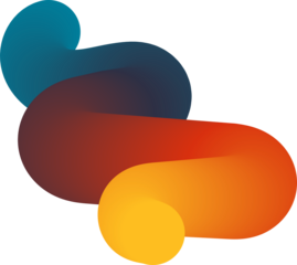 Vibrant Colorful Fluid Abstract 3D Gradient Blend Curves Shape