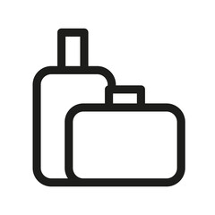 Baggage, luggage line icon, outline sign. Travel bag icon 