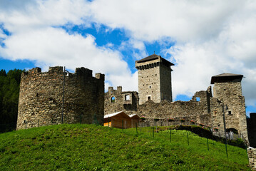 Fototapeta premium Old castle on Dolomites, Italy