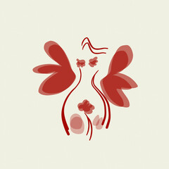 line art female shape design illustration 
