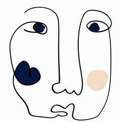 line art minimal face design illustration 
