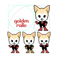 mascot cat golden ratio vector