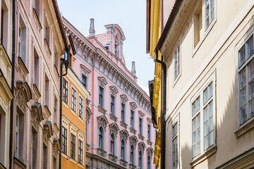 Colorful houses in the old town of Prague, Czech Republic