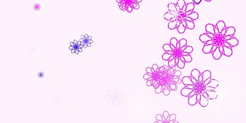 Light Purple, Pink vector natural artwork with flowers.