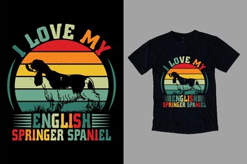 I love my English springer spaniel vintage T-shirt design.
