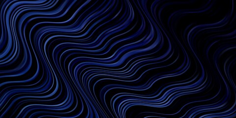 Fototapeta premium Dark BLUE vector background with wry lines.