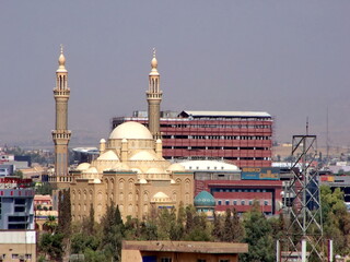 Jalil Khayat Mosque seen from the Citadel in Erbil, Kurdistan, Iraq