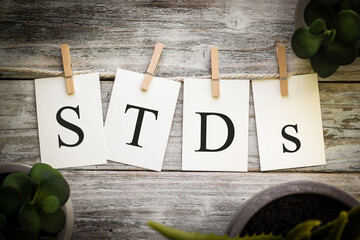 The Word STDS Concept Printed on Cards