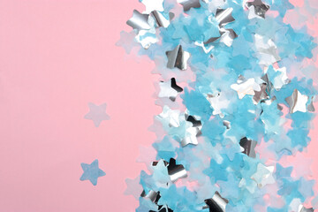 Pink background with confetti