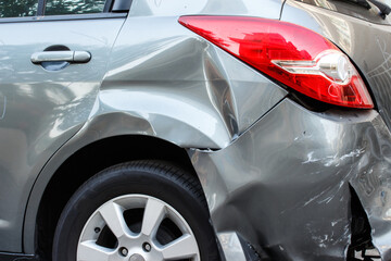 Backside of a car get damaged