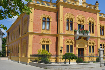 Bishop's Palace from 1901 in the center of Novi Sad. Bishop's Palace is one of the most valuable architectural works in Novi Sad. Serbia, May 2022