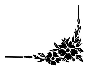 black and white floral frame