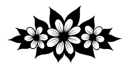 black and white flower