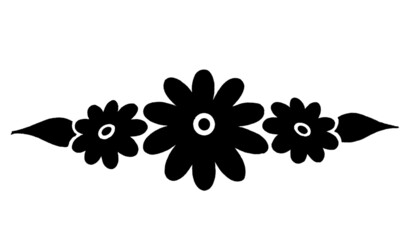 black and white floral design