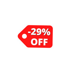 29% off with red discount label design 