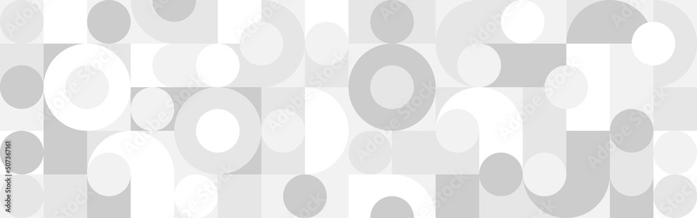 Wall mural trendy vector abstract geometric background with circles in scandinavian retro style, seamless cover