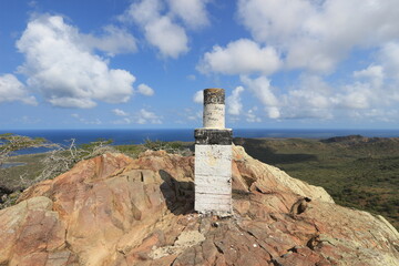 Fototapeta na wymiar highest point on bonaire top of the brandaris