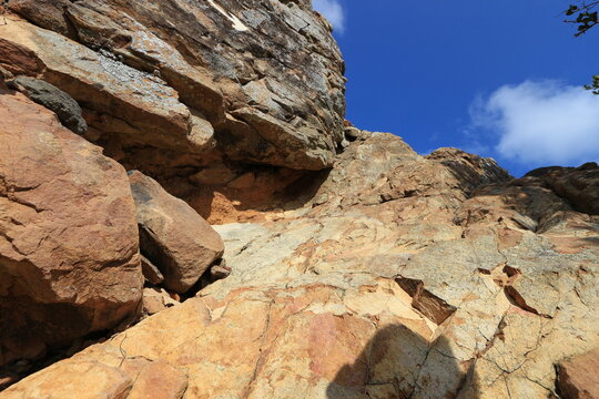 rock in the mountains of the brandaris on bonaire dutch caribbean 