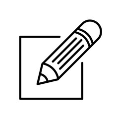 notowanie, ołówek z gumką ikona