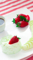 Dessert from cottage cheese with strawberries healthy breakfast