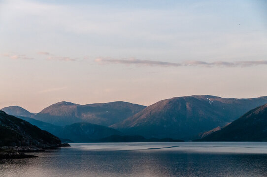 Sunset Over The Mountains Of Central Norway.