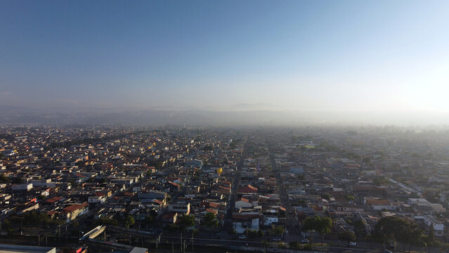 Aerial drone photos of the central region of itaim paulista east of são paulo